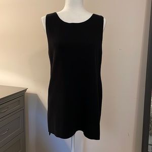 NEW NWOT Eileen Fisher Bateau Neck Long Tank Shell size L Black